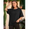 imageATHMILE Womens Oversized T Shirts Summer Tops Spring Casual Loose Fit Workout Short Sleeve 2026 Beach VacationBlack
