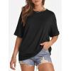 imageATHMILE Womens Oversized T Shirts Summer Tops Spring Casual Loose Fit Workout Short Sleeve 2026 Beach VacationBlack