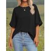 imageATHMILE Womens Oversized T Shirts Summer Tops Spring Casual Loose Fit Workout Short Sleeve 2026 Beach VacationBlack