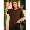 imageATHMILE Womens Oversized T Shirts Summer Tops Spring Casual Loose Fit Workout Short Sleeve 2026 Beach VacationBrown
