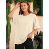 imageATHMILE Womens Oversized T Shirts Summer Tops Spring Casual Loose Fit Workout Short Sleeve 2026 Beach VacationCream