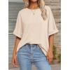 imageATHMILE Womens Oversized T Shirts Summer Tops Spring Casual Loose Fit Workout Short Sleeve 2026 Beach VacationCream