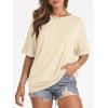 imageATHMILE Womens Oversized T Shirts Summer Tops Spring Casual Loose Fit Workout Short Sleeve 2026 Beach VacationCream
