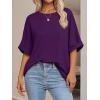 imageATHMILE Womens Oversized T Shirts Summer Tops Spring Casual Loose Fit Workout Short Sleeve 2026 Beach VacationDark Purple