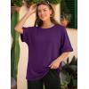 imageATHMILE Womens Oversized T Shirts Summer Tops Spring Casual Loose Fit Workout Short Sleeve 2026 Beach VacationDark Purple
