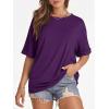 imageATHMILE Womens Oversized T Shirts Summer Tops Spring Casual Loose Fit Workout Short Sleeve 2026 Beach VacationDark Purple