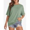 imageATHMILE Womens Oversized T Shirts Summer Tops Spring Casual Loose Fit Workout Short Sleeve 2026 Beach VacationGray Green