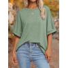 imageATHMILE Womens Oversized T Shirts Summer Tops Spring Casual Loose Fit Workout Short Sleeve 2026 Beach VacationGray Green