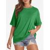 imageATHMILE Womens Oversized T Shirts Summer Tops Spring Casual Loose Fit Workout Short Sleeve 2026 Beach VacationGreen