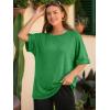 imageATHMILE Womens Oversized T Shirts Summer Tops Spring Casual Loose Fit Workout Short Sleeve 2026 Beach VacationGreen