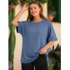 imageATHMILE Womens Oversized T Shirts Summer Tops Spring Casual Loose Fit Workout Short Sleeve 2026 Beach VacationGrey Blue