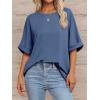 imageATHMILE Womens Oversized T Shirts Summer Tops Spring Casual Loose Fit Workout Short Sleeve 2026 Beach VacationGrey Blue