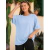 imageATHMILE Womens Oversized T Shirts Summer Tops Spring Casual Loose Fit Workout Short Sleeve 2026 Beach VacationIce Blue