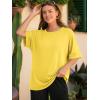 imageATHMILE Womens Oversized T Shirts Summer Tops Spring Casual Loose Fit Workout Short Sleeve 2026 Beach VacationLemon Yellow