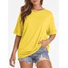 imageATHMILE Womens Oversized T Shirts Summer Tops Spring Casual Loose Fit Workout Short Sleeve 2026 Beach VacationLemon Yellow