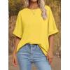 imageATHMILE Womens Oversized T Shirts Summer Tops Spring Casual Loose Fit Workout Short Sleeve 2026 Beach VacationLemon Yellow