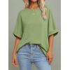 imageATHMILE Womens Oversized T Shirts Summer Tops Spring Casual Loose Fit Workout Short Sleeve 2026 Beach VacationLight Green