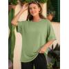 imageATHMILE Womens Oversized T Shirts Summer Tops Spring Casual Loose Fit Workout Short Sleeve 2026 Beach VacationLight Green