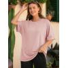 imageATHMILE Womens Oversized T Shirts Summer Tops Spring Casual Loose Fit Workout Short Sleeve 2026 Beach VacationLight Pink