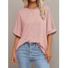 imageATHMILE Womens Oversized T Shirts Summer Tops Spring Casual Loose Fit Workout Short Sleeve 2026 Beach VacationLight Pink