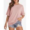 imageATHMILE Womens Oversized T Shirts Summer Tops Spring Casual Loose Fit Workout Short Sleeve 2026 Beach VacationLight Pink