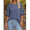 imageATHMILE Womens Oversized T Shirts Summer Tops Spring Casual Loose Fit Workout Short Sleeve 2026 Beach VacationNavy