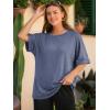 imageATHMILE Womens Oversized T Shirts Summer Tops Spring Casual Loose Fit Workout Short Sleeve 2026 Beach VacationNavy