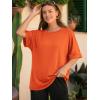 imageATHMILE Womens Oversized T Shirts Summer Tops Spring Casual Loose Fit Workout Short Sleeve 2026 Beach VacationOrange