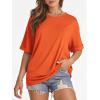 imageATHMILE Womens Oversized T Shirts Summer Tops Spring Casual Loose Fit Workout Short Sleeve 2026 Beach VacationOrange