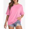imageATHMILE Womens Oversized T Shirts Summer Tops Spring Casual Loose Fit Workout Short Sleeve 2026 Beach VacationPink
