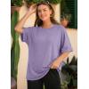 imageATHMILE Womens Oversized T Shirts Summer Tops Spring Casual Loose Fit Workout Short Sleeve 2026 Beach VacationPurple