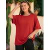 imageATHMILE Womens Oversized T Shirts Summer Tops Spring Casual Loose Fit Workout Short Sleeve 2026 Beach VacationRed