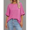 imageATHMILE Womens Oversized T Shirts Summer Tops Spring Casual Loose Fit Workout Short Sleeve 2026 Beach VacationRose Red