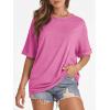 imageATHMILE Womens Oversized T Shirts Summer Tops Spring Casual Loose Fit Workout Short Sleeve 2026 Beach VacationRose Red