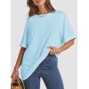 imageATHMILE Womens Oversized T Shirts Summer Tops Spring Casual Loose Fit Workout Short Sleeve 2026 Beach VacationSky Blue