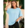 imageATHMILE Womens Oversized T Shirts Summer Tops Spring Casual Loose Fit Workout Short Sleeve 2026 Beach VacationSky Blue