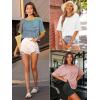 imageATHMILE Womens Oversized T Shirts Summer Tops Spring Casual Loose Fit Workout Short Sleeve 2026 Beach VacationStriped Black  White