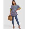 imageATHMILE Womens Oversized T Shirts Summer Tops Spring Casual Loose Fit Workout Short Sleeve 2026 Beach VacationStriped Pink  Green