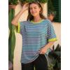imageATHMILE Womens Oversized T Shirts Summer Tops Spring Casual Loose Fit Workout Short Sleeve 2026 Beach VacationStriped Pink  Green