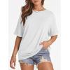 imageATHMILE Womens Oversized T Shirts Summer Tops Spring Casual Loose Fit Workout Short Sleeve 2026 Beach VacationWhite