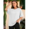 imageATHMILE Womens Oversized T Shirts Summer Tops Spring Casual Loose Fit Workout Short Sleeve 2026 Beach VacationWhite