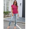 imageATHMILE Womens Summer Tops Cap Sleeve Ruched Tshirts Business Casual Crewneck Trendy Outfits Basic Fashion Dressy ClothesHot Pink