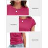 imageATHMILE Womens Summer Tops Cap Sleeve Ruched Tshirts Business Casual Crewneck Trendy Outfits Basic Fashion Dressy ClothesHot Pink