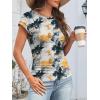 imageATHMILE Womens Summer Tops Cap Sleeve Ruched Tshirts Business Casual Crewneck Trendy Outfits Basic Fashion Dressy ClothesMultiteal