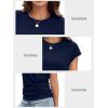 imageATHMILE Womens Summer Tops Cap Sleeve Ruched Tshirts Business Casual Crewneck Trendy Outfits Basic Fashion Dressy ClothesNavy Blue