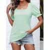 imageATHMILE Womens Summer Tops Square Neck Dressy Casual Blouses Ruffle Sleeve Cute Spring Beach Vacation CausalMint Green