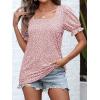 imageATHMILE Womens Summer Tops Square Neck Dressy Casual Blouses Ruffle Sleeve Cute Spring Beach Vacation CausalPink Dot