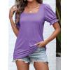imageATHMILE Womens Summer Tops Square Neck Dressy Casual Blouses Ruffle Sleeve Cute Spring Beach Vacation CausalPurple
