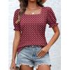 imageATHMILE Womens Summer Tops Square Neck Dressy Casual Blouses Ruffle Sleeve Cute Spring Beach Vacation CausalWine Polka Dot