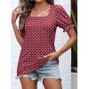 imageATHMILE Womens Summer Tops Square Neck Dressy Casual Blouses Ruffle Sleeve Cute Spring Beach Vacation CausalWine Polka Dot